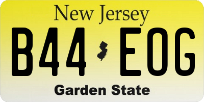 NJ license plate B44EOG