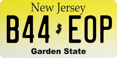 NJ license plate B44EOP