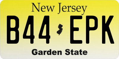 NJ license plate B44EPK