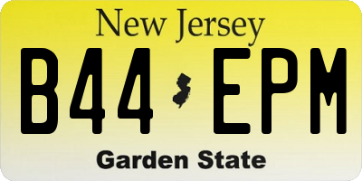 NJ license plate B44EPM