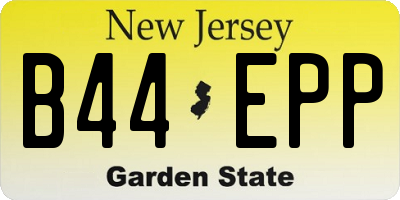 NJ license plate B44EPP
