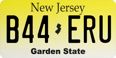 NJ license plate B44ERU