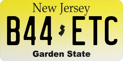 NJ license plate B44ETC