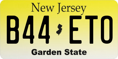 NJ license plate B44ETO