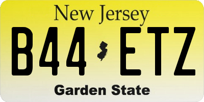 NJ license plate B44ETZ