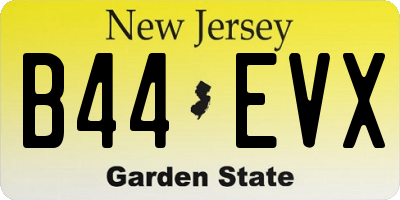 NJ license plate B44EVX