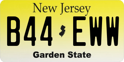 NJ license plate B44EWW