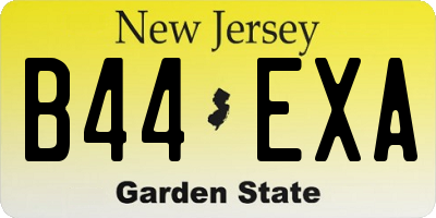 NJ license plate B44EXA