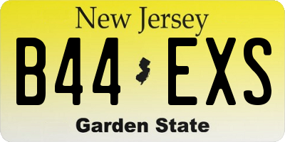 NJ license plate B44EXS