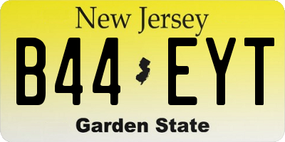 NJ license plate B44EYT