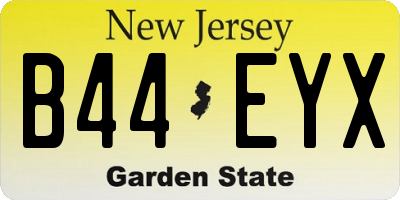 NJ license plate B44EYX