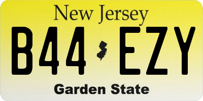 NJ license plate B44EZY