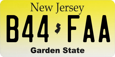 NJ license plate B44FAA