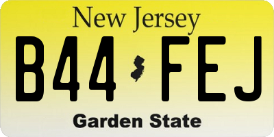 NJ license plate B44FEJ
