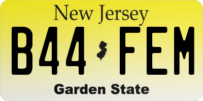 NJ license plate B44FEM