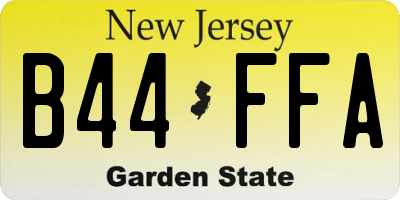 NJ license plate B44FFA