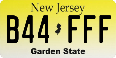 NJ license plate B44FFF