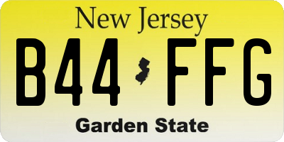 NJ license plate B44FFG