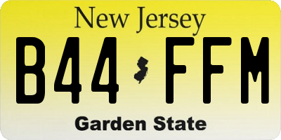 NJ license plate B44FFM