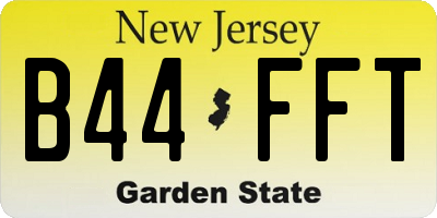 NJ license plate B44FFT