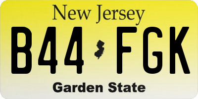 NJ license plate B44FGK
