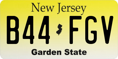NJ license plate B44FGV
