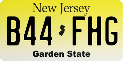 NJ license plate B44FHG