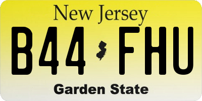 NJ license plate B44FHU