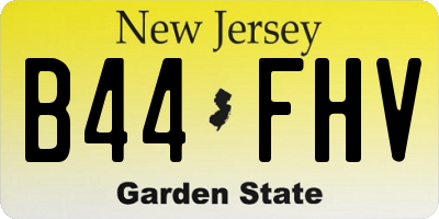 NJ license plate B44FHV