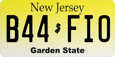 NJ license plate B44FIO