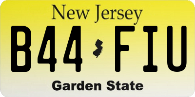 NJ license plate B44FIU