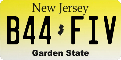 NJ license plate B44FIV