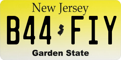 NJ license plate B44FIY