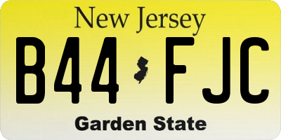 NJ license plate B44FJC
