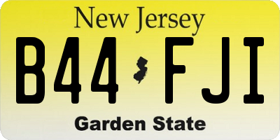 NJ license plate B44FJI