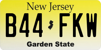 NJ license plate B44FKW