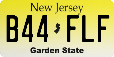 NJ license plate B44FLF