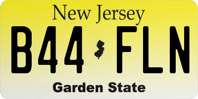 NJ license plate B44FLN