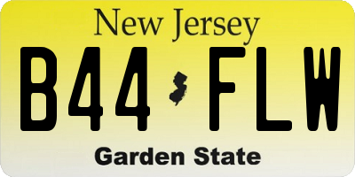 NJ license plate B44FLW