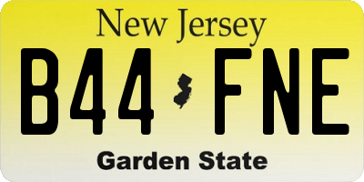 NJ license plate B44FNE