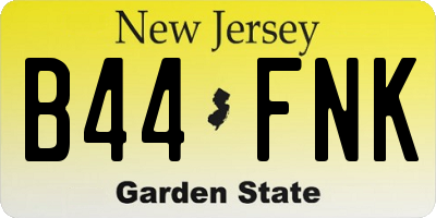 NJ license plate B44FNK
