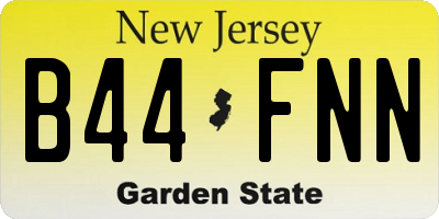 NJ license plate B44FNN