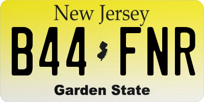 NJ license plate B44FNR