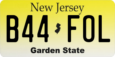 NJ license plate B44FOL