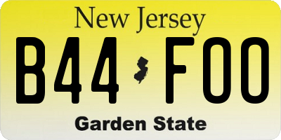 NJ license plate B44FOO