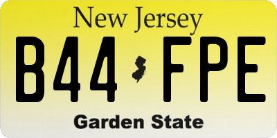 NJ license plate B44FPE