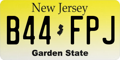 NJ license plate B44FPJ
