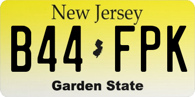 NJ license plate B44FPK