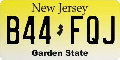 NJ license plate B44FQJ