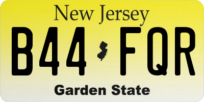 NJ license plate B44FQR